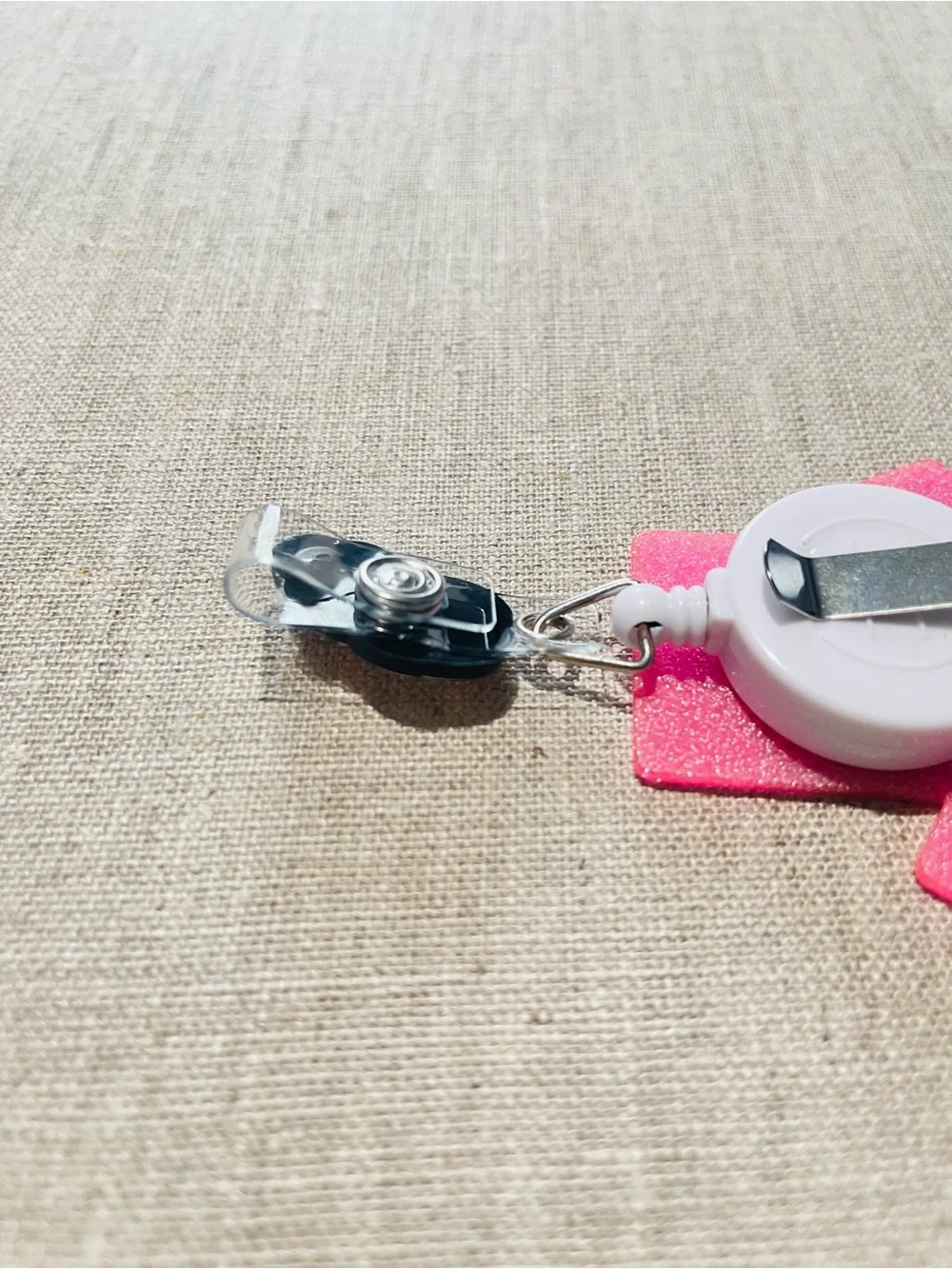Pink 'Scrub Life' Nurse Badge Retractable Reel with Stethoscope Charm
